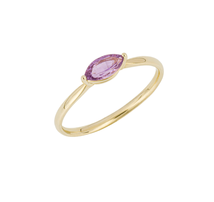 9ct Yellow Gold Purple Sapphire Ring