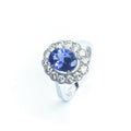 18ct White Gold Tanzanite & Diamond Cluster Ring