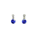 18ct White Gold Tanzanite & Diamond Earrings