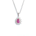18ct White Gold Tourmaline & Diamond Pendant