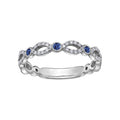 9ct White Gold Sapphire & Diamond Ring