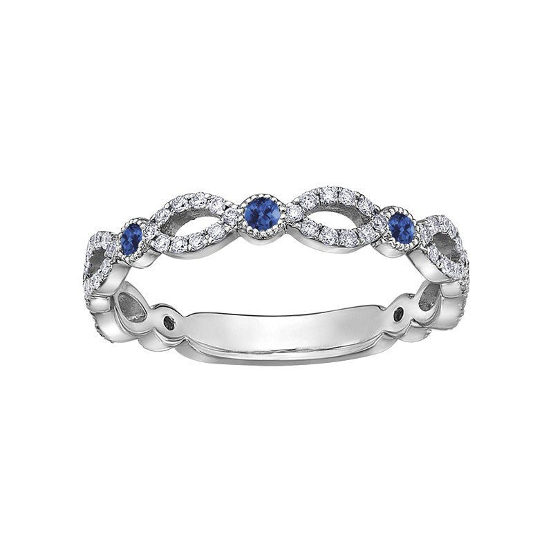 9ct White Gold Sapphire & Diamond Ring