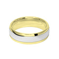 7mm 9ct Two Colour Gold Court Shape Wedding Ring Band