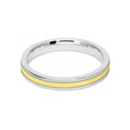 3mm 9ct Two Colour Gold Court Shape Wedding Ring Band