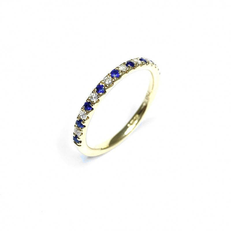 18ct Yellow Gold Sapphire & Diamond Ring