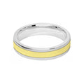 5mm 9ct Two Colour Gold Court Shape Wedding Ring Band