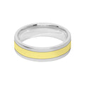6mm 9ct Two Colour Gold Court Shape Wedding Ring Band