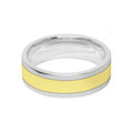 7mm 9ct Two Colour Gold Court Shape Wedding Ring Band