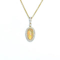18ct Yellow Gold Opal & Diamond Pendant