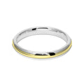 3mm 9ct Two Colour Gold Court Shape Wedding Ring Band