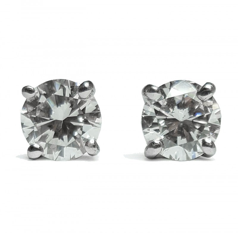 18ct White Gold Diamond Stud Earrings