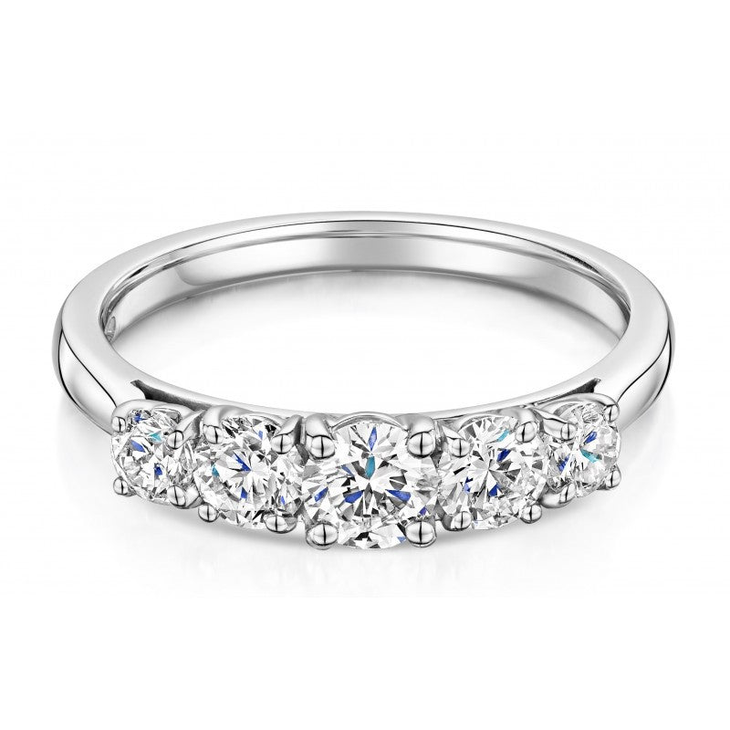 Platinum 5 Stone Diamond Ring