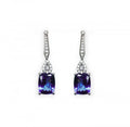 18ct White Gold Tanzanite & Diamond Earrings