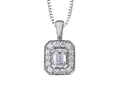 9ct White Gold Diamond Pendant