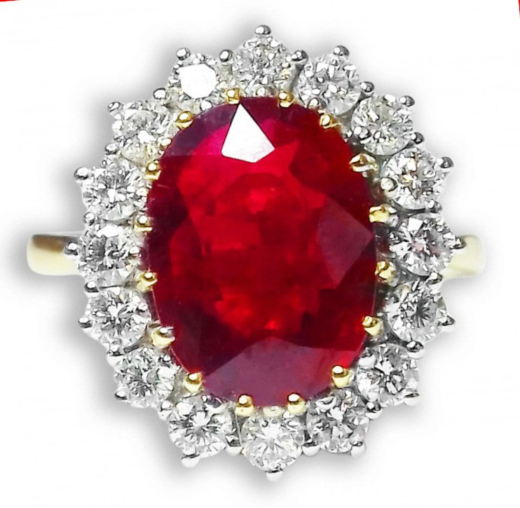 Fabulous Ruby & Diamond Cluster Ring