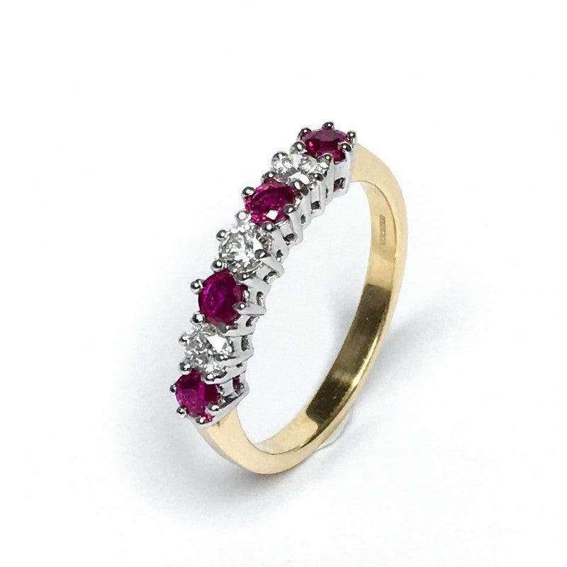 18ct Yellow Gold Ruby & Diamond Ring