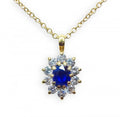 Sapphire &amp; Diamond Pendant in 18ct Yellow Gold
