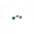 18ct White Gold Emerald & Diamond Earrings