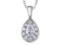 9ct White Gold Pear Shaped Diamond Pendant