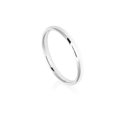 2mm Classic White Gold Wedding Ring Band
