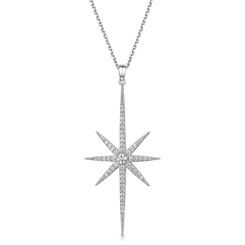 Silver Star Cubic North Set With Zirconia Stones