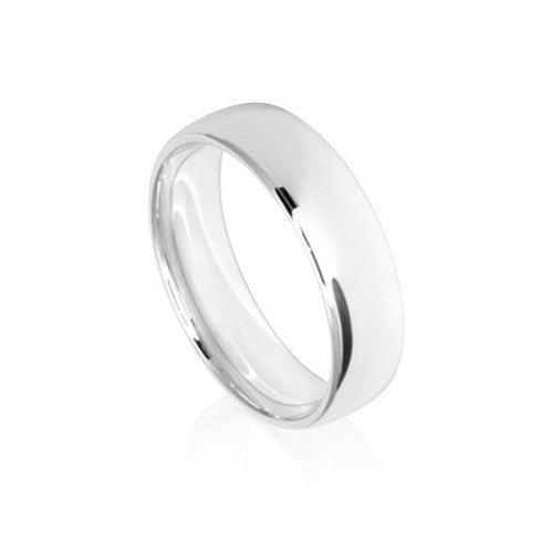 6mm Classic White Gold Wedding Ring Band