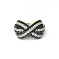18 ct White Gold Black & White Diamond Crossover