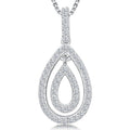 Silver Cubic Zirconia Drop Pendant
