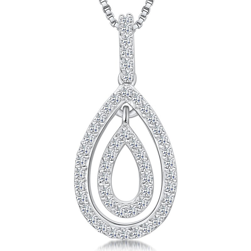 Silver Cubic Zirconia Drop Pendant