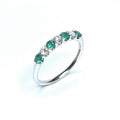 18ct White Gold Emerald & Diamond Ring
