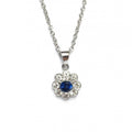 18ct White Gold Sapphire And Diamond Pendant
