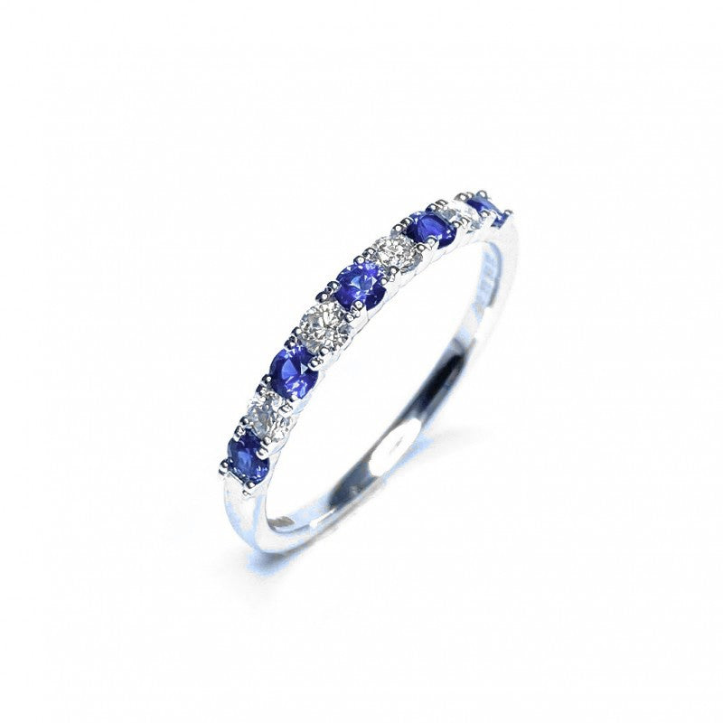 18ct White Gold Sapphire & Diamond Ring