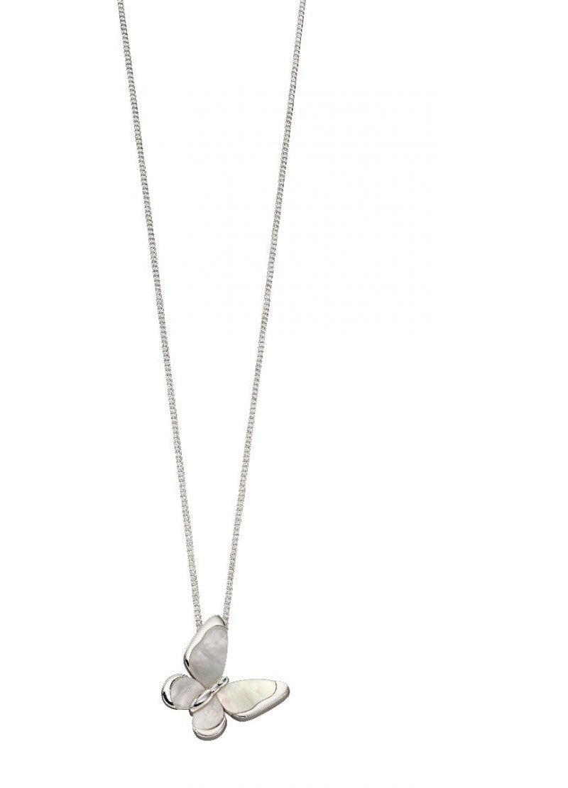 Silver Mother Of Pearl Butterfly Pendant