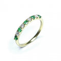 18ct Yellow Gold Emerald & Diamond Ring