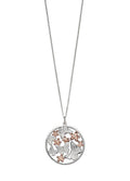 Silver Butterfly And Flower Pendant