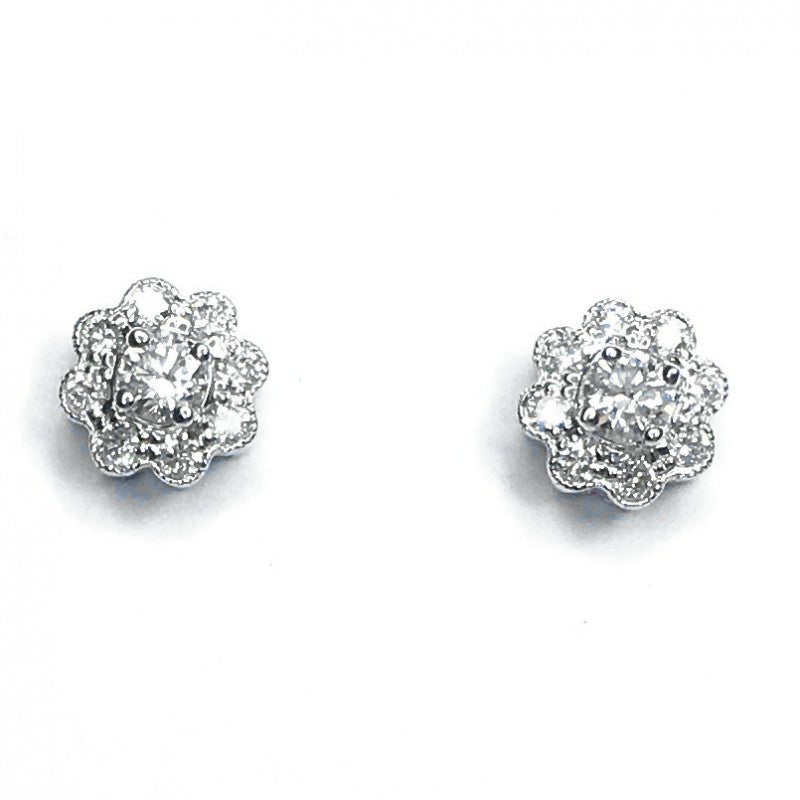 18ct White Gold Diamond Earrings