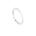 2mm White Gold Flat Court Wedding Ring Band