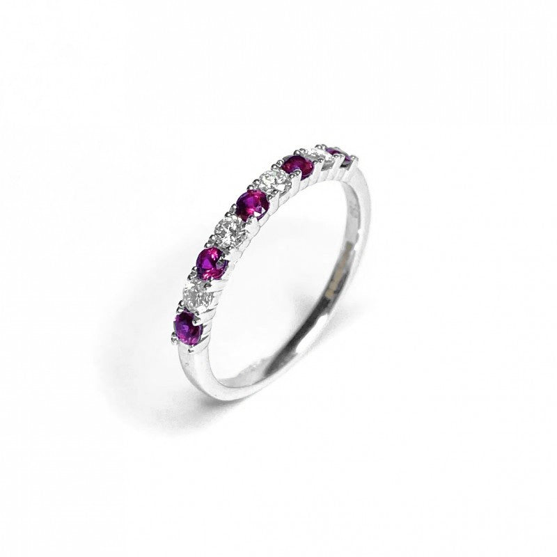 18ct White Gold Ruby & Diamond Ring