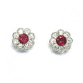 18ct White Gold Ruby & Diamond Earrings