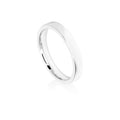 3mm White Gold Flat Court Wedding Ring Band