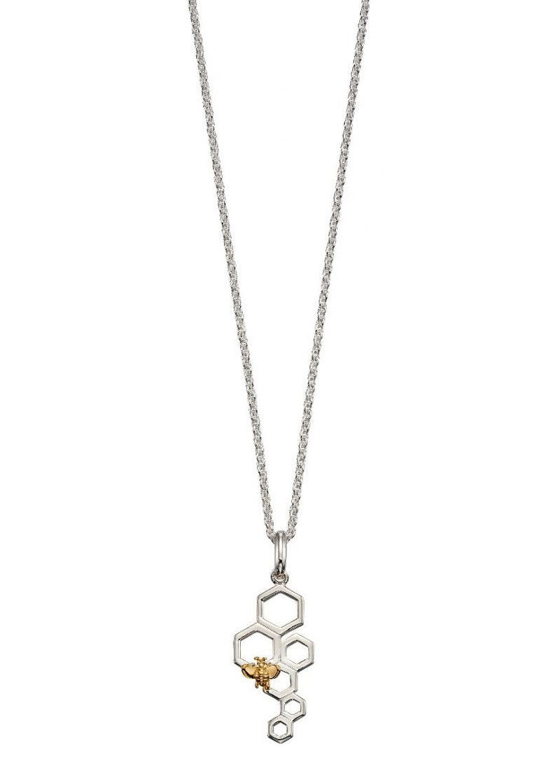 Gold Plated Silver Bee And Honeycomb Pendant