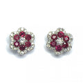 18ct White Gold Ruby & Diamond Earrings