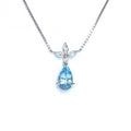 Second Hand Aquamarine &amp; Diamond Pendant in Platinum