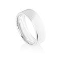 7mm White Gold Flat Court Wedding Ring Band