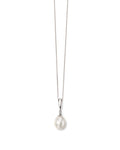 9ct White Gold Pearl & Diamond Pendant