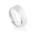 8mm White Gold Flat Court Wedding Ring Band