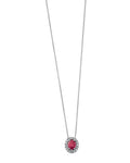 9ct White Gold Ruby & Diamond Pendant