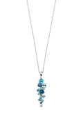 9ct White Gold Blue Topaz Pendant