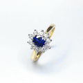 Second Hand Sapphire &amp; Diamond Ring in 18ct Yellow Gold