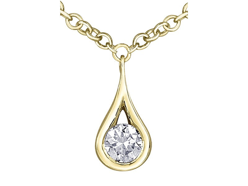 9ct Yellow Gold Diamond Pendant